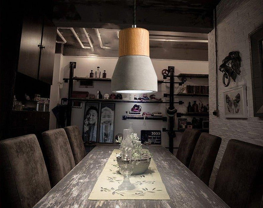 Concrete Wooden Stockholm Minimalist Pendant Light-DWHOME