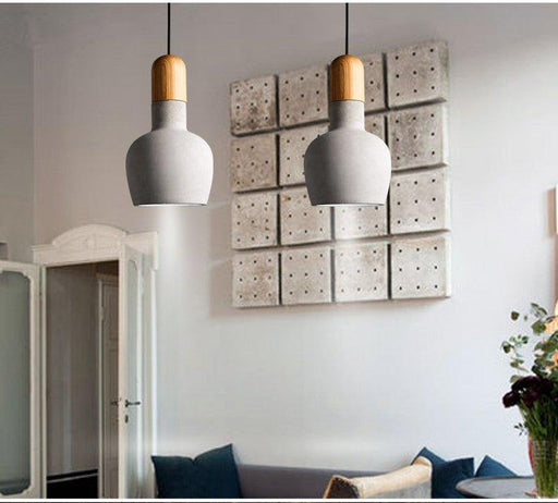 Concrete Wooden Stockholm Minimalist Pendant Light-DWHOME