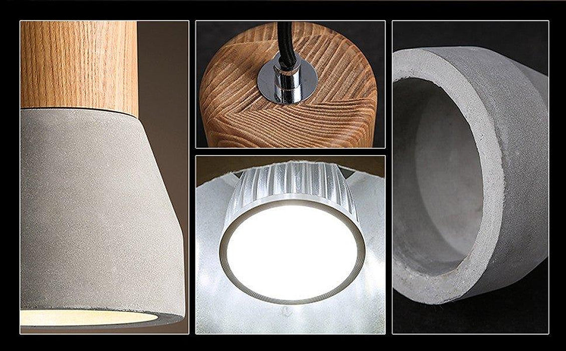 Concrete Wooden Stockholm Minimalist Pendant Light-DWHOME