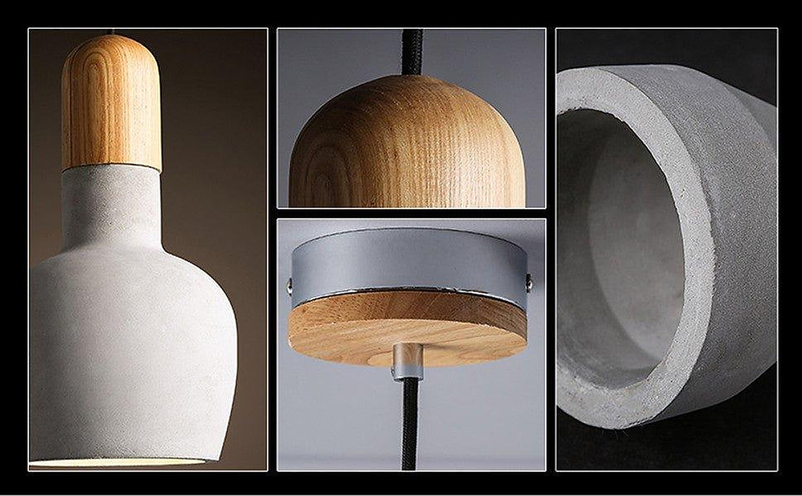 Concrete Wooden Stockholm Minimalist Pendant Light-DWHOME