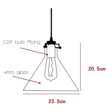 Cone Glass Lamp Shade Pendant Light-DWHOME