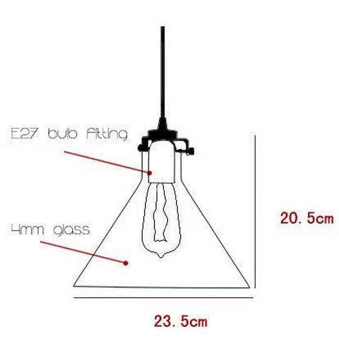 Cone Glass Lamp Shade Pendant Light-DWHOME