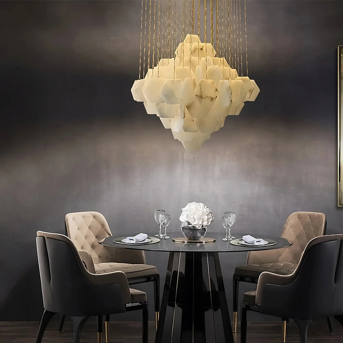 Moonshade Natural Marble Modern Chandelier-DWHOME