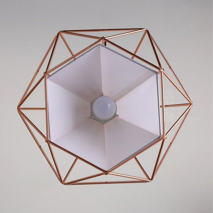 Copper Diamond Wire Cage Pendant Light - DWHOME