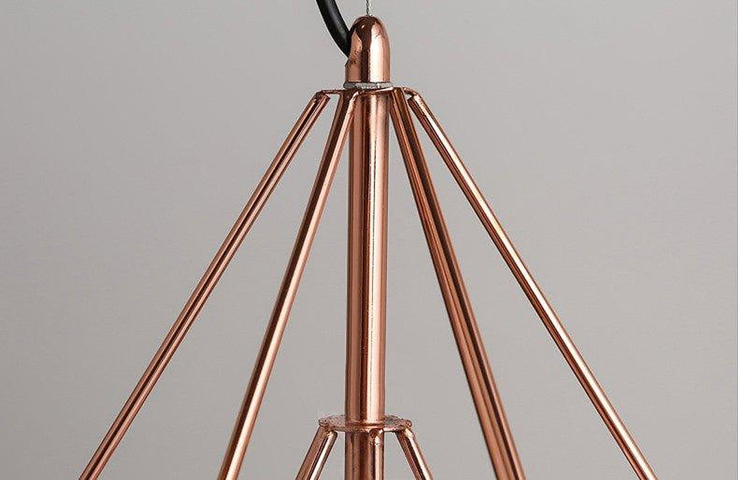 Copper Diamond Wire Cage Pendant Light-DWHOME
