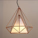 Copper Diamond Wire Cage Pendant Light - DWHOME