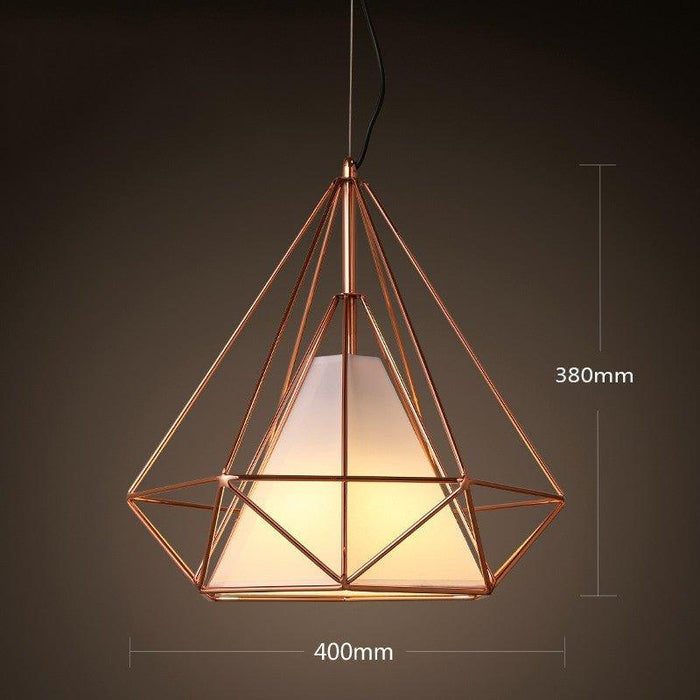 Copper Diamond Wire Cage Pendant Light - DWHOME