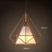 Copper Diamond Wire Cage Pendant Light - DWHOME