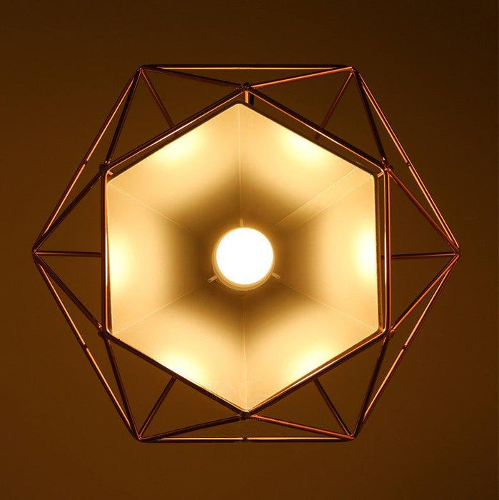 Copper Diamond Wire Cage Pendant Light - DWHOME