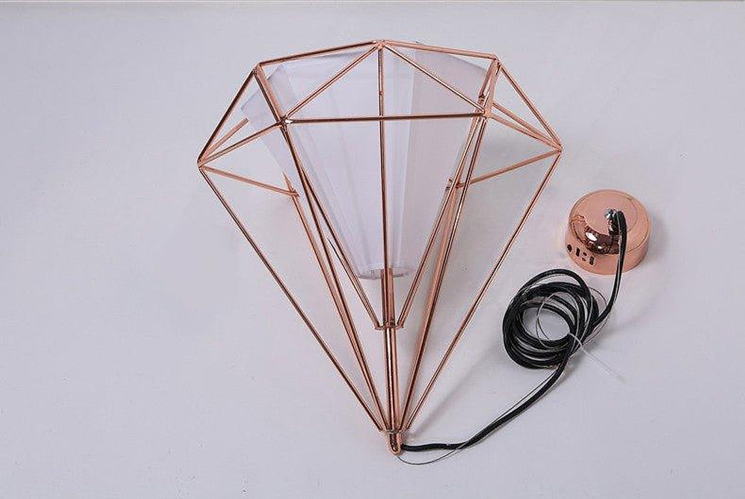 Copper Diamond Wire Cage Pendant Light-DWHOME