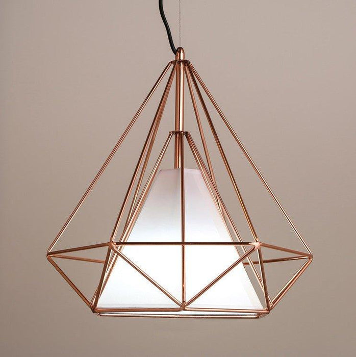 Copper Diamond Wire Cage Pendant Light - DWHOME