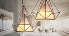 Copper Diamond Wire Cage Pendant Light - DWHOME
