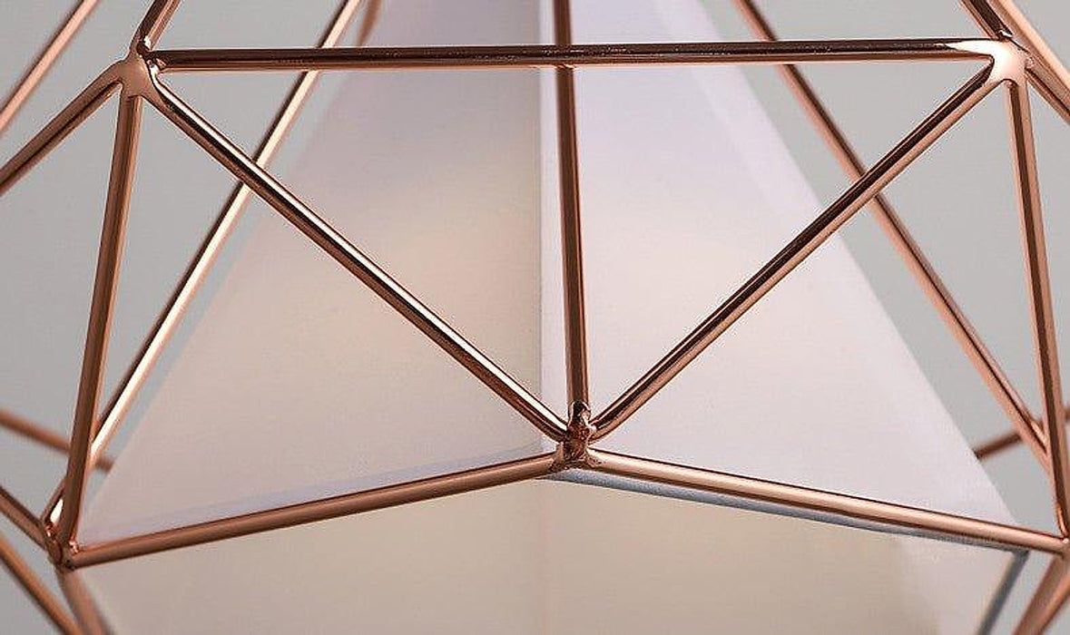 Copper Diamond Wire Cage Pendant Light-DWHOME