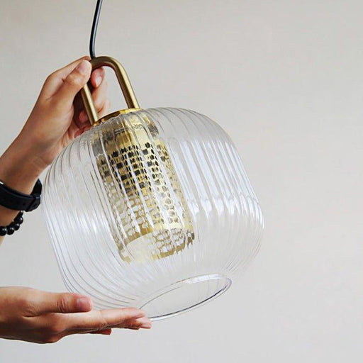 Covent Glass Shade With Brass Fitting Art Deco Pendant Light-DWHOME