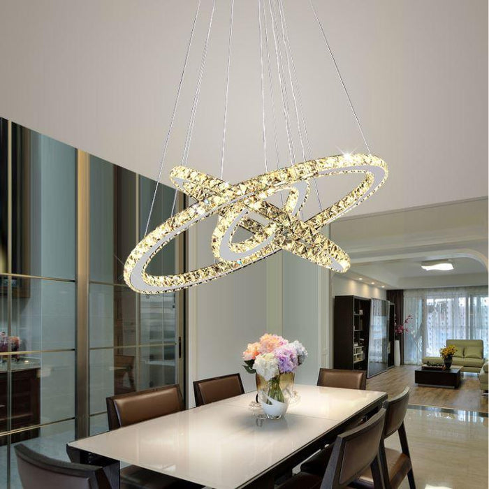 Crystal LED Stainless Steel Chandelier - DWHOME
