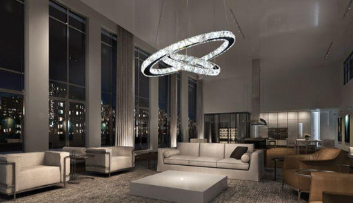 Crystal LED Stainless Steel Chandelier - DWHOME