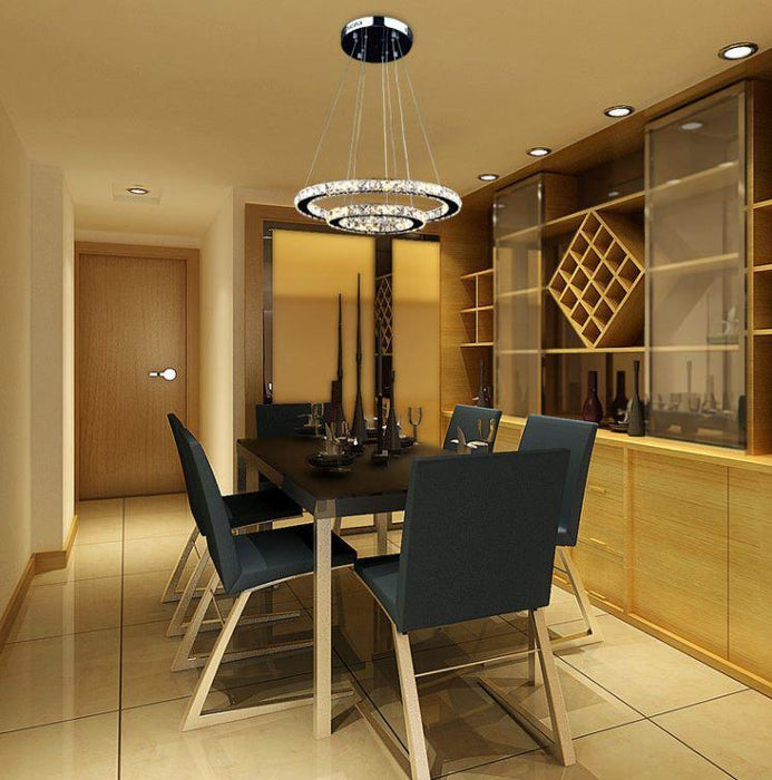 Crystal LED Stainless Steel Chandelier - DWHOME