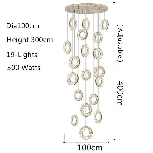 Crystal Luxury Crystalline Rings Chandelier-DWHOME