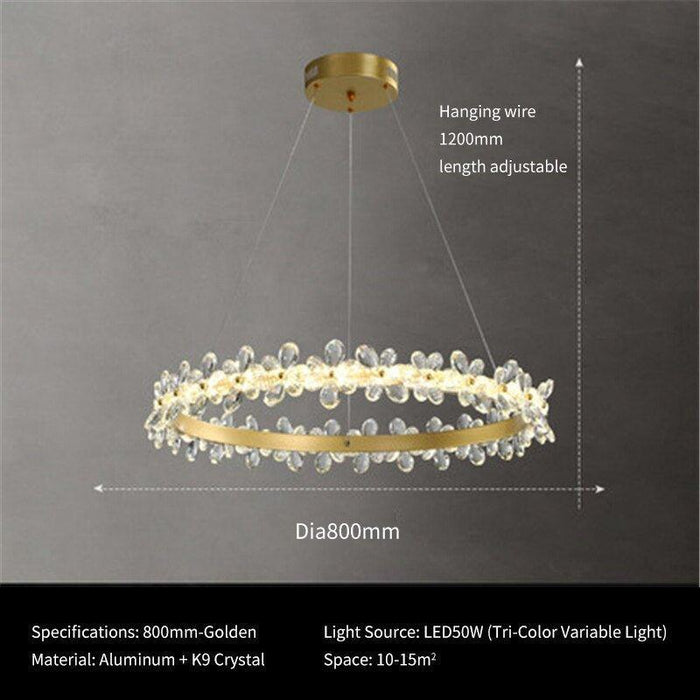 Crystal Luxury Flowery Halo Chandelier - DWHOME