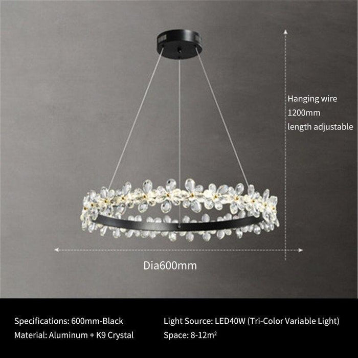 Crystal Luxury Flowery Halo Chandelier - DWHOME