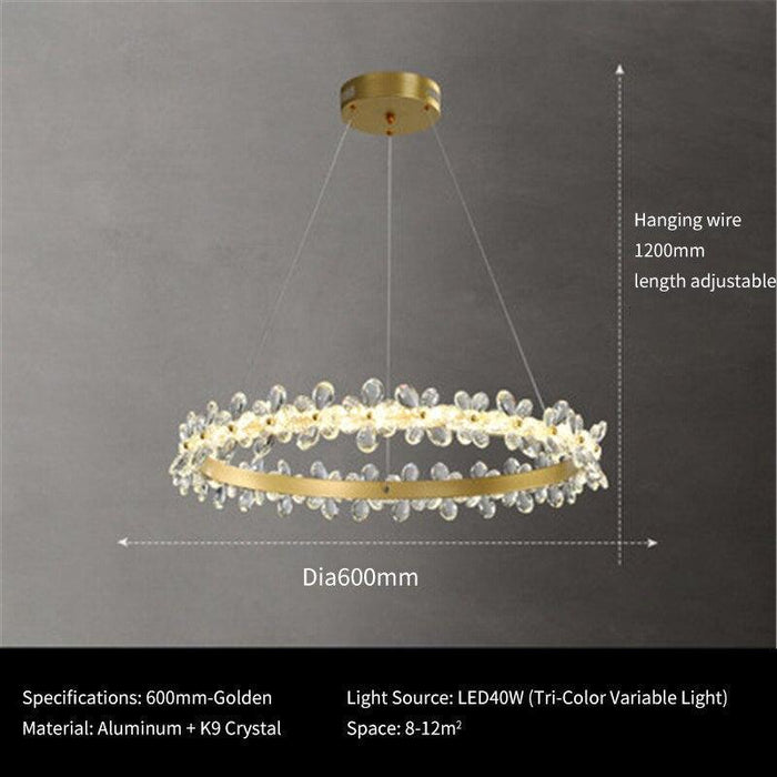 Crystal Luxury Flowery Halo Chandelier - DWHOME