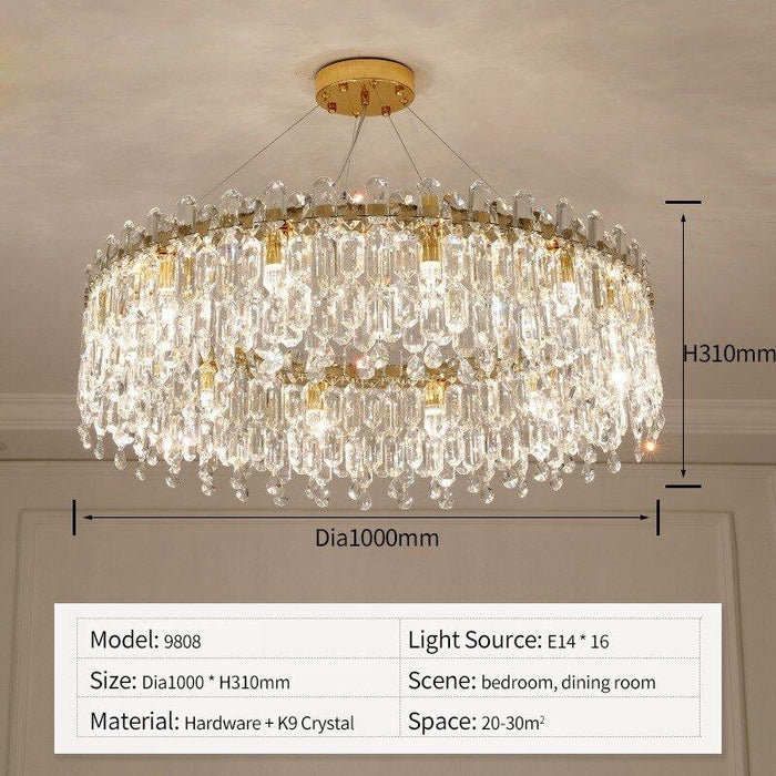 Crystal Luxury Golden Diadem Chandelier - DWHOME