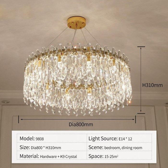 Crystal Luxury Golden Diadem Chandelier - DWHOME