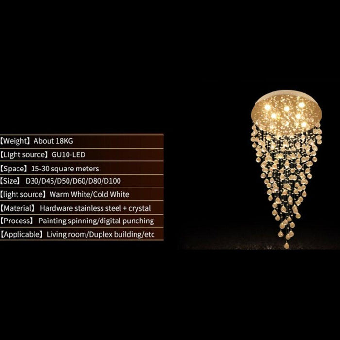 Crystal Luxury Golden Rainstorm Chandelier - DWHOME