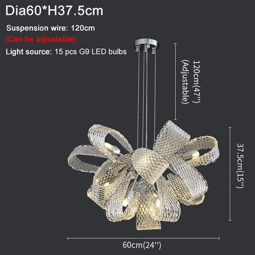 Crystal Luxury Golden Ribbon Chandelier-DWHOME