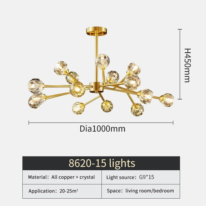 Hendrika Luxury Elegant Glossy Crystal Chandelier - DWHOME