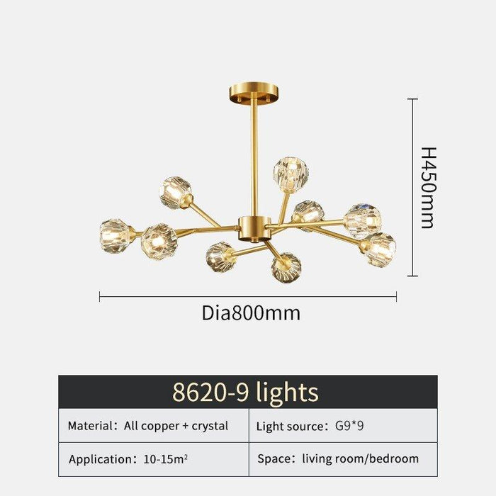 Hendrika Luxury Elegant Glossy Crystal Chandelier - DWHOME