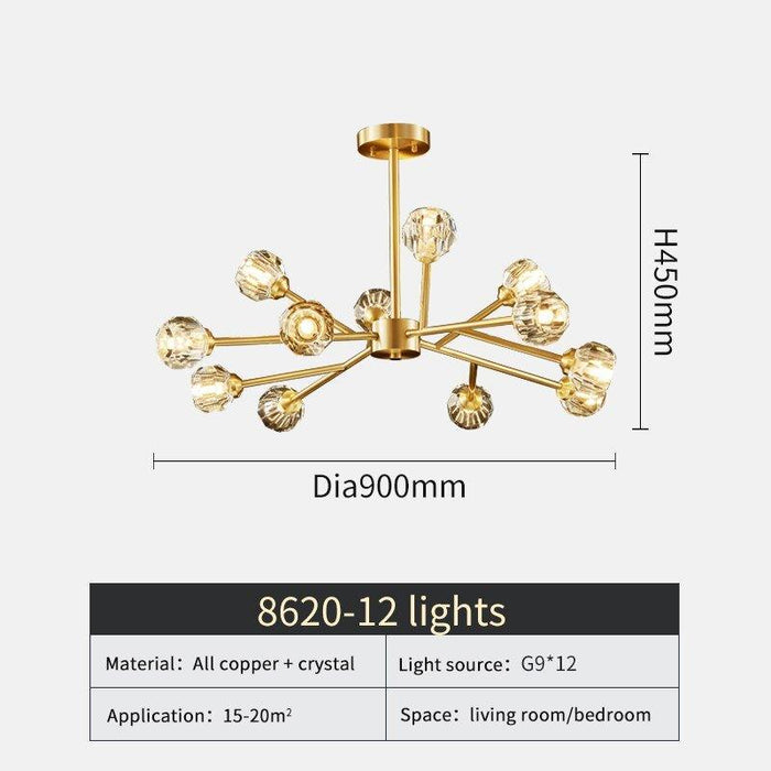 Hendrika Luxury Elegant Glossy Crystal Chandelier - DWHOME