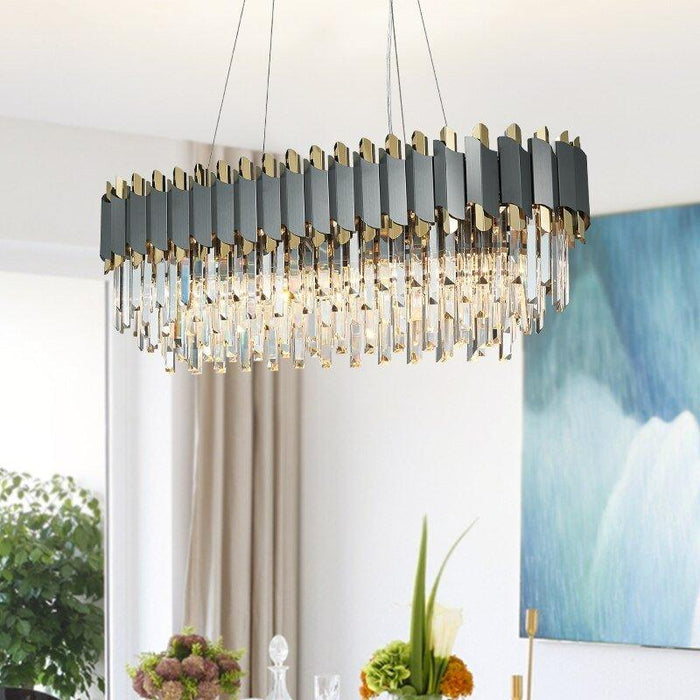 Crystal Luxury Matte Black Chandelier - DWHOME