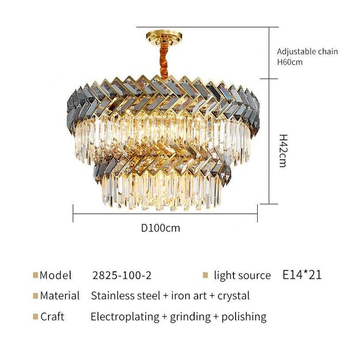 Crystal Luxury Spiral Crown Chandelier - DWHOME