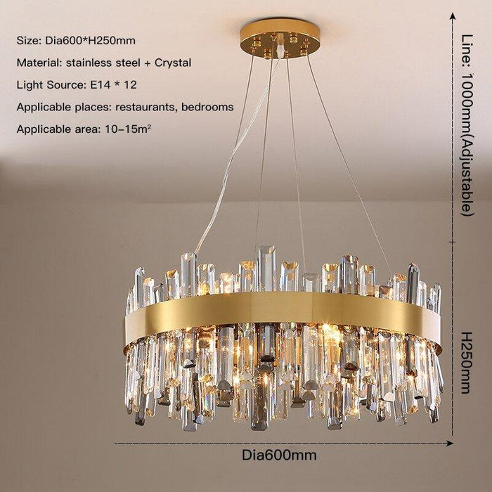 Crystal Luxury Stainless Halo Chandelier - DWHOME