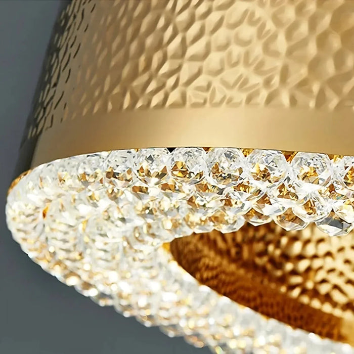 Alleri Hammered Gold & Crystal Chandelier-DWHOME