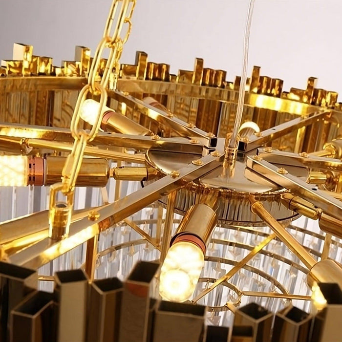 Gio Crystal Chandelier, Polished Gold - DWHOME