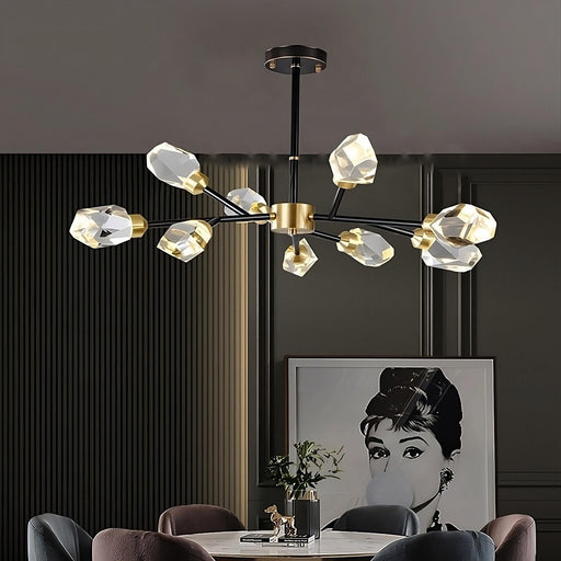 Diamante Crystal Branch Chandelier, Black-DWHOME