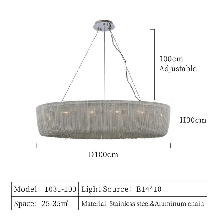 Cadena Chain Tassel Chandelier-DWHOME