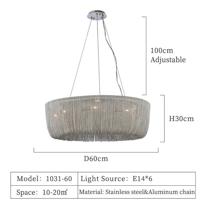 Cadena Chain Tassel Chandelier-DWHOME