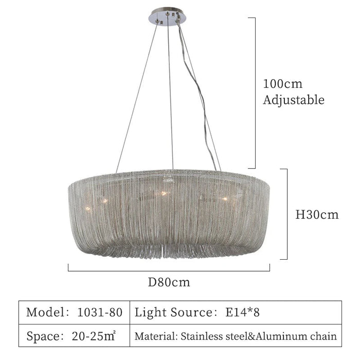 Cadena Chain Tassel Chandelier-DWHOME