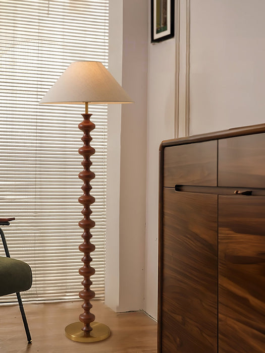 Sculpted Rhythm Wood Floor Lamp - Vakkerlight