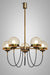 Dexter Glass Orb Brass 5 Bulb Art Deco Mid Century Pendant Light - DWHOME