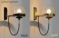 Dexter Glass Orb Brass Wall Light - DWHOME