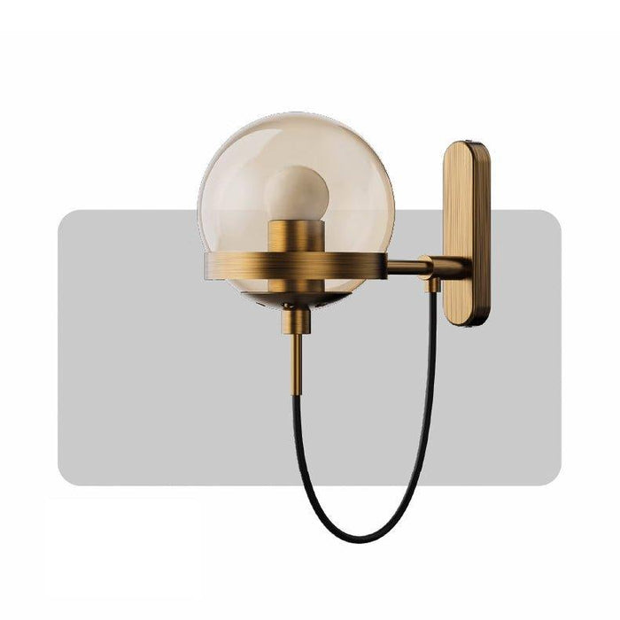 Dexter Glass Orb Brass Wall Light - DWHOME