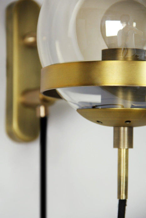 Dexter Glass Orb Brass Wall Light - DWHOME