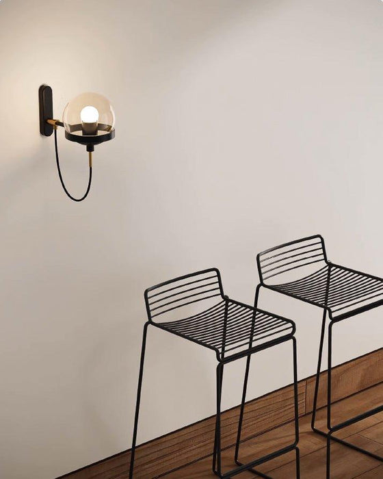 Dexter Glass Orb Brass Wall Light - DWHOME