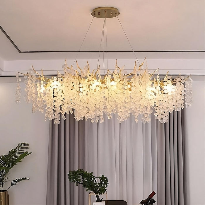 Albero Frost Glass Dining Room Chandelier-DWHOME