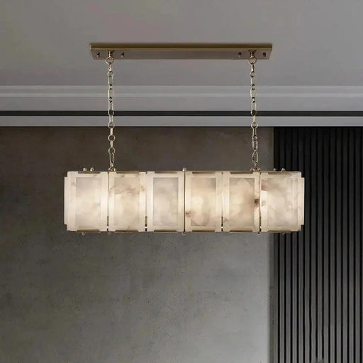 40" Natural Marble Rectangular Chandelier - DWHOME