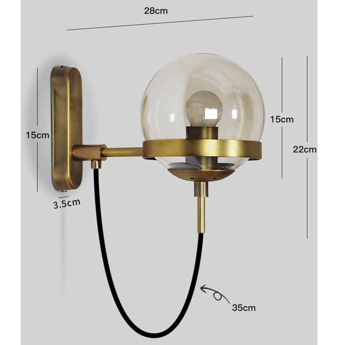 DORIT Vintage Globe Wall Lamp - DWHOME